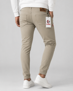 Pantalon cargo en denim délavé pour homme Fly Humble, coupe classique, kaki, coton, formel, respirant, léger, couleur unie, style été - Product Image 2