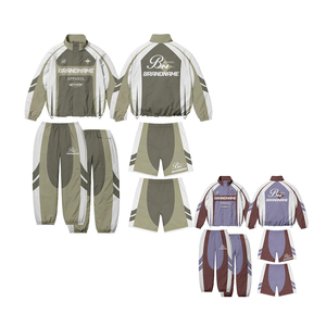 Conjunto Deportivo Unisex de Marca, Estilo Deportivo con Bloques de Color, Poliéster de Secado Rápido, Ropa de Otoño - Product Image 4