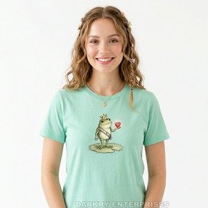 เสื้อยืดสีเขียวมิ้นท์สำหรับผู้หญิง ผ้าฝ้าย 100% พิมพ์ลายหัวใจแบบพิกเซล เสื้อยืดผู้หญิง ผู้ผลิตเสื้อยืดแบบ OEM ODM รับผลิตเสื้อเปล่าสำหรับติดแบรนด์ส่วนตัว - Product Image 3