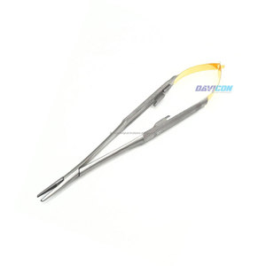 Porte-aiguille à ressort Jacobsen Castroviejo 4,75 pouces (15 cm) avec embouts STR verrouillables, manches en acier inoxydable doré - Product Image 4