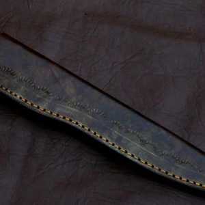 Couteau à filet en acier damas forgé à la main de 12 pouces |   Couteau de chasse avec manche en os de chameau, embouts en laiton, service OEM, tranchant comme un rasoir - Product Image 6