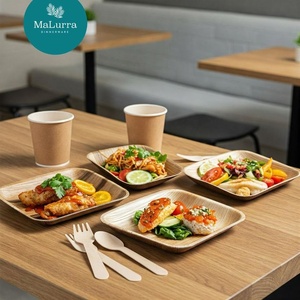 Premium Quality Organic Tableware <b>Plates</b> 8 Inches Square Design Natural Leaf <b>Plates</b> for Food Presentation <b>Plates</b> Pack of 25 Set - Product Image 1