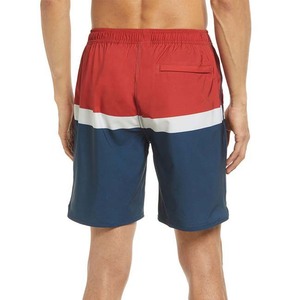 <b>Men</b> Color Blocked Board Shorts Red White Blue Drawstring Waist Quick Dry Casual Swim <b>Trunks</b> - Product Image 2