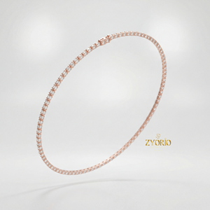 Elegante Collar Gargantilla de Plata con Diamantes Cultivados en Laboratorio, Bañado en Oro, Brillo Atemporal, Diseño Moderno y Lujoso para Compromiso, Boda o Fiesta - Product Image 3