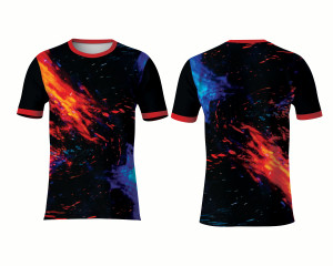 T-shirt décontracté à motif uni en tissu 100% polyester tricoté 180g avec impression par sublimation intégrale - Product Image 1