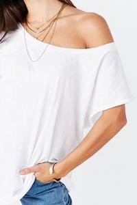 New Fashion Women's T-Shirts Wholesale Women off Shoulder Sweatshirt, <b>Girls</b> Tshirts Womens Baggy Tshirt and <b>Shorts</b> - Product Image 4