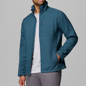 Chaqueta de Forro Polar Azul para Hombre, Cuello Alto, Cierre de Cremallera, Resistente al Viento, Informal, para Otoño, Corte Regular, Color Sólido, Material de Poliéster - Product Image 2