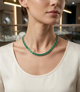 Collier ras du cou tendance en argent 925 avec onyx vert chrétien pour femme – Idéal pour mariage, cadeau ou soirée - Product Image 2