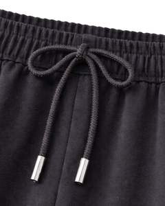 Pantalon cargo large en molleton noir anthracite personnalisé pour femme, taille élastique, poches zippées, style streetwear décontracté, idéal pour l'hiver - Product Image 4