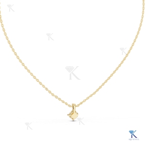 Collar con Colgante Solitario de Diamante Cultivado en Laboratorio, Corte Princesa, 0.50 Ct, Oro Sólido de 14K/18K, Joyería Clásica para Mujer, Regalo para Fiestas - Product Image 6