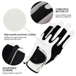 Guantes de Golf de Microfibra Coreana Súper Suaves Blancos y Rojos con Logotipo Personalizado para Todo Clima en Oferta - Product Image 3