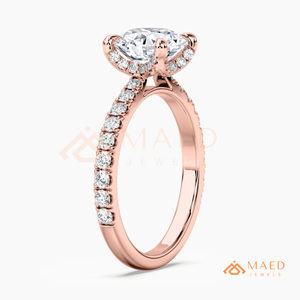 Moissanite Round <b>Solitaire</b> <b>Ring</b> for Women Rose Gold Engagement Anniversary Jewelry Elegant Daily Wear Style - Product Image 6