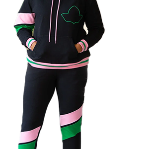 Conjunto Deportivo Unisex Premium 2026 AKA, Estilo Casual de Invierno, Elástico, Bordado con el Emblema de Ivy, en Rosa y Verde - Product Image 2