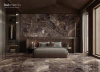 Carreaux de porcelaine effet marbre brun Premium Petropino Bruno brésilien 600x600mm pour salle de bain et salon, antidérapants