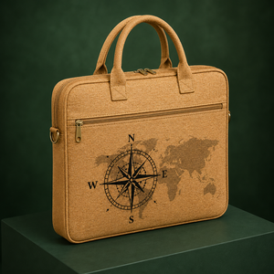 Sac pour ordinateur portable en jute imprimé, écologique, durable, léger, grande capacité, avec fermeture à glissière, pour usage au bureau - Product Image 1