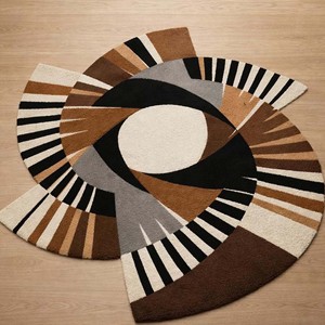 Modern Geometric Area <b>Rug</b> |Abstract <b>Hand</b> <b>Tufted</b> Circle Design Carpet Contemporary Living Room Bedroom Decorative Floor Decor <b>Rug</b> - Product Image 1