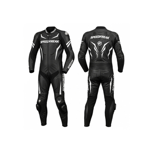 Combinaison de course moto Speedfreak en cuir noir, manches longues, coupe-vent, pour homme adulte, toutes saisons - Product Image 3