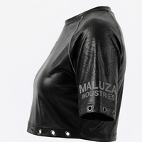 MALUZA INDUSTRIES Top Corto de Felpa Estampado para Mujer, Diseño de Invierno, Logotipo Frontal, Estilo Urbano, 100% Algodón Transpirable