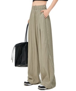 Nouveau pantalon femme automne coupe droite taille haute 100% coton, style rétro décontracté, séchage rapide, sensation fraîche, couleur unie - Product Image 3