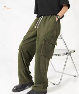 Pantalones Cargo de Lona para Hombre, Estilo Europeo y Americano, Moda Casual, Deportivos, de Cintura Alta, Rectos, con Múltiples Bolsillos, 100% Algodón - Product Image 1