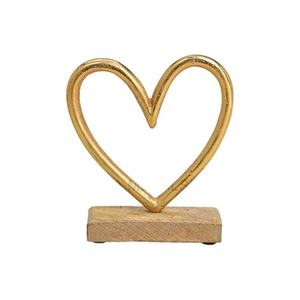 En forme de coeur en aluminium décor à la maison Vintage Art déco nouveau Design fait à la main en métal Art avec base en bois décorations de noël de vacances - Product Image 4