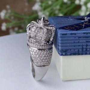 Personalized Custom 925 Sterling <b>Silver</b> <b>Rings</b> VVS Diamond Pave <b>Set</b> Vintage Wedding Party Gift Men's Engagement Diamond <b>Ring</b> - Product Image 2