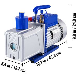 ปั๊มสุญญากาศระบบ HVAC สำหรับระบบ HVAC ปั๊มสุญญากาศสองขั้นตอนแบบ1HP 12CFM 3x10 1 Pa HVAC สำหรับระบบ HVAC - Product Image 4