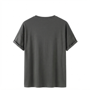 T-shirt noir surdimensionné avec imprimé graphique Smiley Face orange, streetwear décontracté, col rond en coton, manches courtes, haut d'été unisexe - Product Image 2
