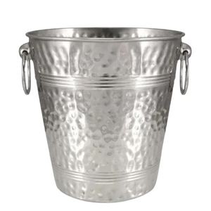 Amazing Hammered Design Silver Finished <b>Champagne</b> Chiller Beer Ice Beverage <b>Bucket</b> With Handle For Home Hotels - Product Image 1
