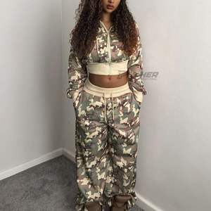 Ensemble de survêtement athleisure pour femme en coton éponge, survêtement personnalisé avec logo, prix usine. - Product Image 3