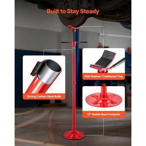 Supporto Sottocarro con Capacità di 1/2 Tonnellata (1102 Libbre) con Cuscinetti Integrati per Sollevamento Auto da 54.02'' a 83.86'' - Product Image 4