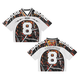 Maillot de football américain rétro personnalisé en polyester camouflage, coupe ample, style streetwear, vente en gros - Product Image 2