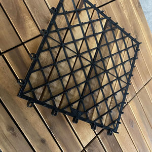 Dalles de terrasse en bois d'acacia à emboîtement, installation facile, revêtement de sol extérieur pour patio - Product Image 1