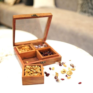 Caja de almacenamiento de madera para frutos secos con tapa transparente, con muchos compartimentos, en tamaño personalizable y a precios económicos. - Product Image 6