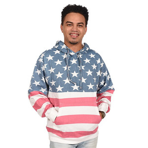 Sudadera con Capucha Unisex con Estampado de Bandera Americana, Corte Holgado Informal, Manga Regular, Tejido de Algodón y Felpa, Anti-Pilling para Invierno - Product Image 3
