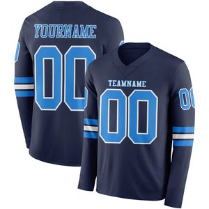 Maillot de football personnalisé à manches longues et col en V, respirant, pour l'entraînement et les matchs, avec logo d'équipe sur le devant - Product Image 5