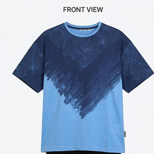 T-shirt imprimé tendance surdimensionné pour homme, style avant-gardiste, coupe ample, style urbain, tenue confortable pour tous les jours - Product Image 1