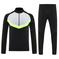 Chándal de Fútbol Unisex de Cuello Alto, Manga Larga, Ligero, Transpirable, de Poliéster, para Entrenamiento, con Nombre y Números del Equipo, Transferencia Térmica
