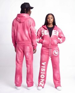 Men's Streetwear Tracksuit Hooded Full Length Zipper Fly Applique Solid Breathable Lightweight <b>Sweatshirt</b> Pants Set Summer Wear - Product Image 4