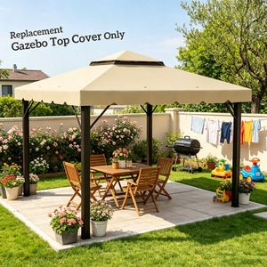Tenda Moderna di Ricambio per Gazebo da Esterno per Cortili, Ville, Parchi e Hotel con Design in Tessuto e Pali in Legno e Acciaio - Product Image 5