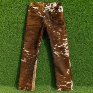 กางเกงหนังวัวแท้ 100% สำหรับผู้ชาย ปรับแต่งได้ กางเกงหนังวัวสไตล์ตะวันตก - Product Image 2