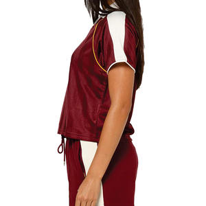 Camisetas deportivas retro clásicas rojas de fútbol americano personalizadas con camisetas deportivas a rayas de manga corta, OEM, marca privada, al por mayor - Product Image 4