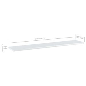 Ensemble de 8 étagères murales en bois d'ingénierie blanc brillant - Product Image 5