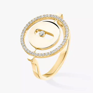 Geometric <b>Cocktail</b> <b>Ring</b> 18K Solid <b>Gold</b> Diamond Minimalist Design Unisex Everyday Wear - Product Image 1