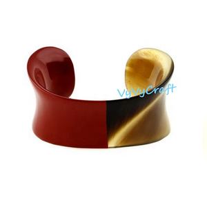 VC52 fait à la main taille réglable écologique unisexe mode élégant bracelet manchette en corne de buffle d'eau - Product Image 1