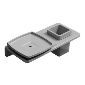 Support mural double pour savon, en verre et métal, à double niveau, carré, robuste, accessoire de salle de bain, installation facile, sans rouille - Product Image 1