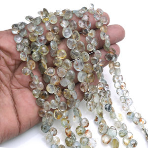 Venta al por Mayor de Cuentas de Piedras Preciosas Sueltas de Aguamarina 100% Naturales, Hechas a Mano, con Forma de Corazón Facetado, para la Elaboración de Joyería y Collares - Product Image 1