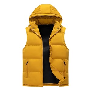 Chaleco con Capucha para Hombre, Casual, Sin Mangas, Acolchado, para Parejas, con Capucha Desmontable, Bolsillos con Cremallera, Impermeable, Frontal de Poliéster - Product Image 5