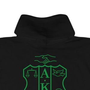 Sweat-shirt à capuche AKA Crest World Famous, noir et vert, broderie, pull à capuche, vêtements personnalisés avec lettres grecques - Product Image 5