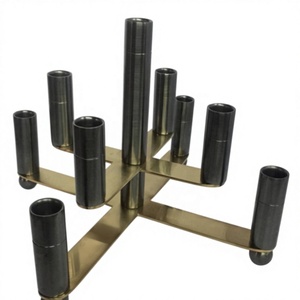 9 Head 100 Cm Foldable Copper <b>Silver</b> Metal Candelabras Multihued Handmade Eco-Friendly Durable Heat Resistant Wedding Christmas - Product Image 4